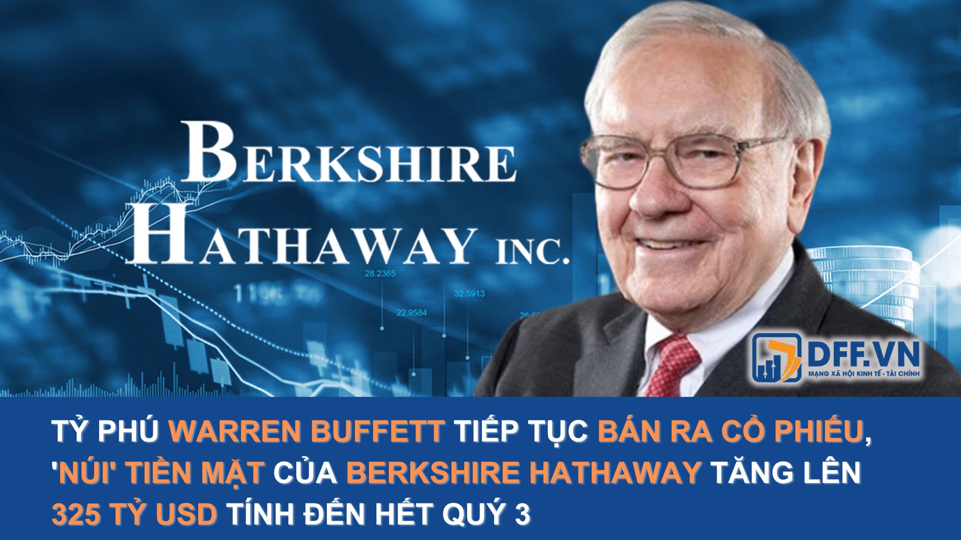 Tỷ phú Warren Buffett tiếp tục bán ra cổ phiếu, 'núi' tiền mặt của Berkshire Hathaway tăng lên 325 tỷ USD tính đến hết quý 3